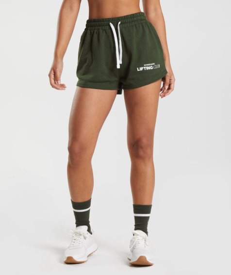 Women's Gymshark Social Club Shorts Olive | CA 78D1A5